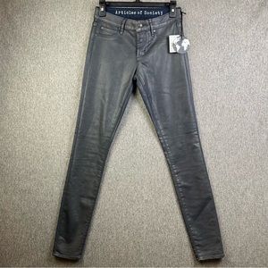 Articles of Society Gunmetal Gray Waxed Finish Skinny Jeans Women’s Size 25